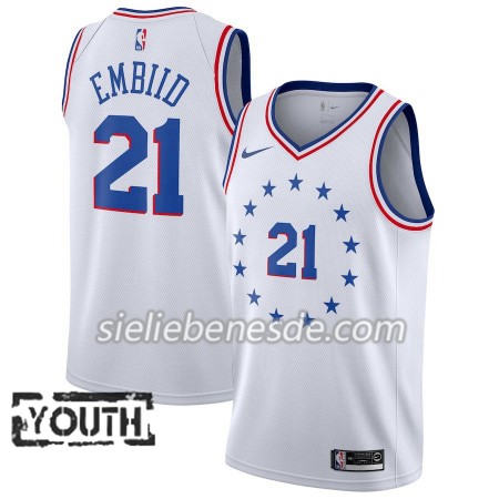 Kinder NBA Philadelphia 76ers Trikot Joel Embiid 21 2018-19 Nike Weiß Swingman